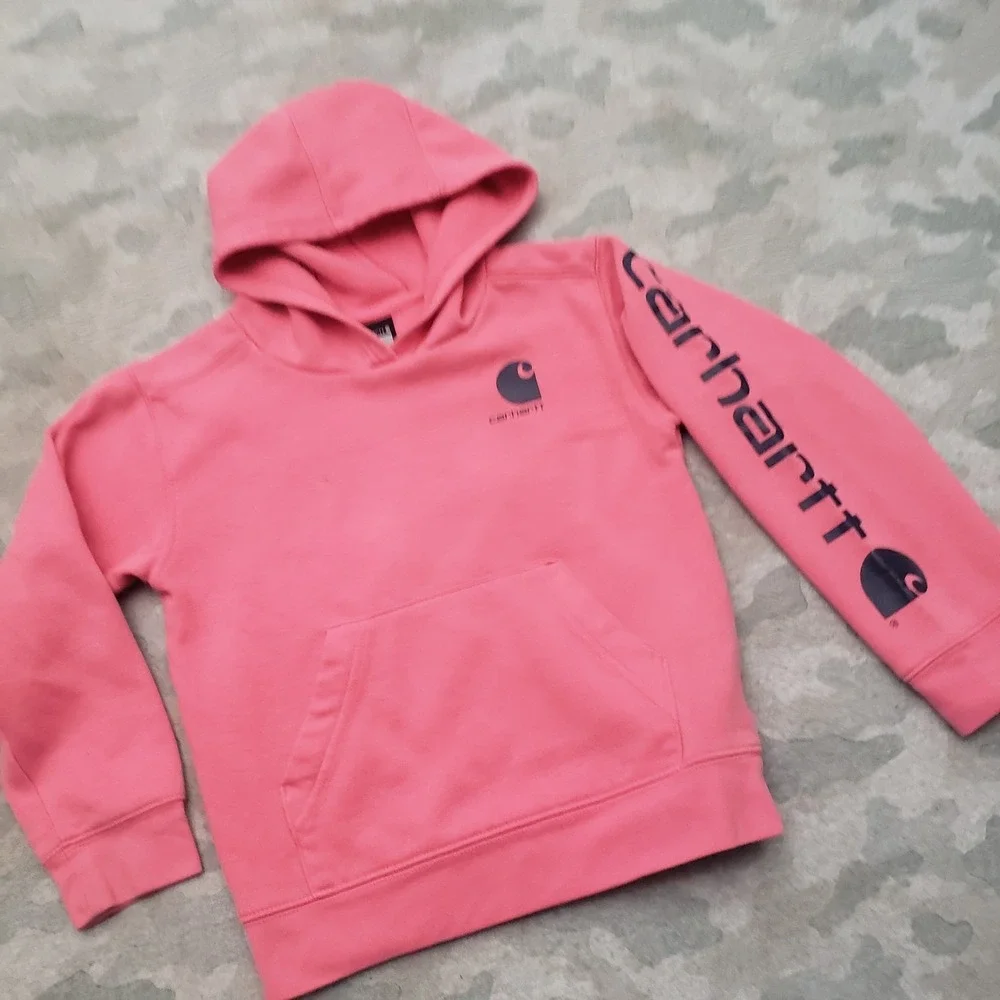 Carhartt Sweatshirt Youth 6X Pink Pullover Hoodie Workwear